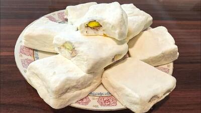  طرز تهیه گز آردی خانگی آسان / با دو تا تخم مرغ و کمی شکر