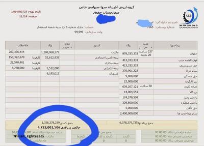  انتشار فیش حقوقی ۶۰۷ میلیونی در چادرملو؛ انتقادها از واکنش دیرهنگام مدیرعامل