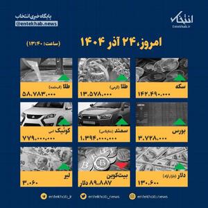 اینفوگرافیک / امروز ۲۴ آذر قیمت‌ها چقدر است؟