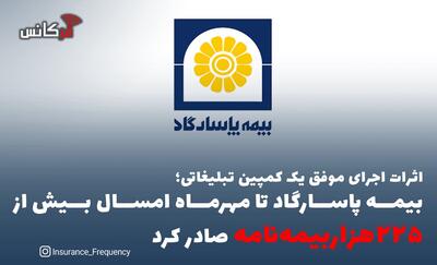  اثرات اجرای موفق یک کمپین تبلیغاتی؛ بیمه پاسارگاد تا مهرماه امسال بیش از  ۲۲۵هزاربیمه‌نامه  صادر کرد