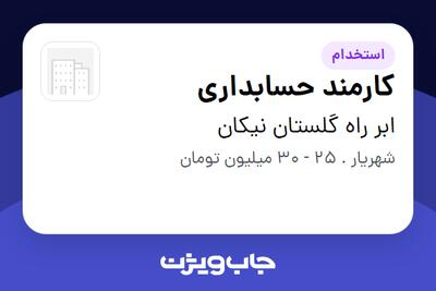  استخدام کارمند حسابداری - خانم در ابر راه گلستان نیکان