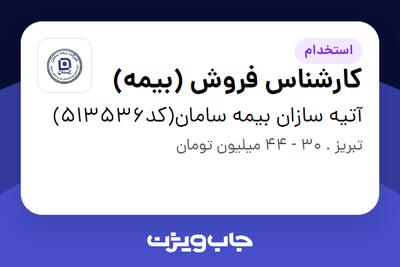  استخدام کارشناس فروش (بیمه) در آتیه سازان بیمه سامان(کد513536)