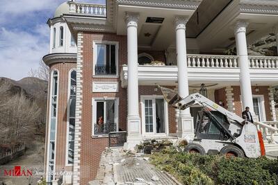 وضعیت ابر ویلای معروف جاده چالوس بعد از اجرای حکم تخریب بخش غیرمجاز