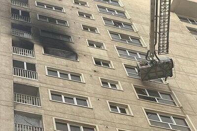 آتش‌سوزی در برج مسکونی دهکده المپیک تهران - پارس فوتبال