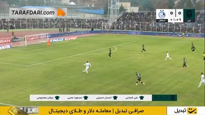 گل یاسر آسانی به خیبر از روی نقطه پنالتی (خیبر خرم آباد 0-1 استقلال) - پارس فوتبال