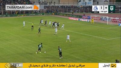 گل مهرداد قنبری به استقلال از روی نقطه پنالتی (خیبر خرم آباد 1-1 استقلال)