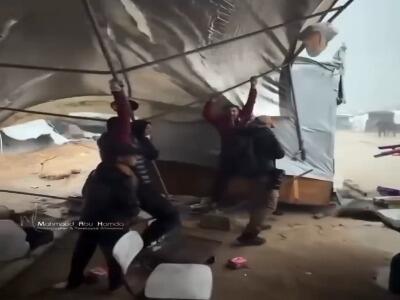  چادرهایی که تاب نمی‌آورند؛ مردم غزه در محاصره سرما و طوفان