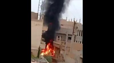 انفجار مهیب یک خودرو در نزدیکی مسجدی در سوریه (فیلم)