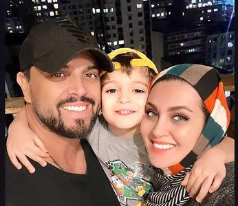  نگاه روز | قاب عاشقانه و دلنشین پدرام کریمی، مجری معروف و همسرش ؛ پسرش گوله نمکه