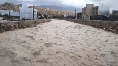 ببینید / جاری شدن رودخانه فصلی بندر تاریخی سیراف در جنوب بوشهر
