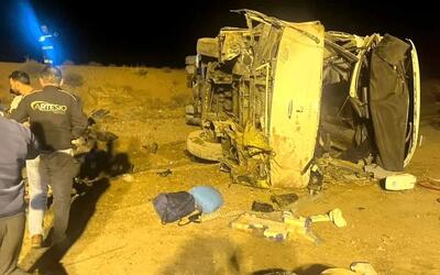 خواب‌آلودگی؛ فرض اولیه علت واژگونی اتوبوس اصفهان ـ نطنز