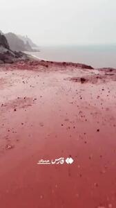  بارش نعمت الهی روی خاک سرخ هرمز + فیلم