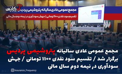 مجمع عمومی عادی سالیانه پتروشیمی پردیس برگزار شد / تقسیم سود نقدی ۱۱۰۰ تومانی / جهش سودآوری در نیمه دوم سال مالی