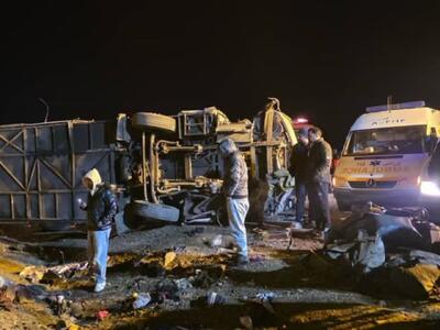  اسامی مصدومان حادثه واژگونی اتوبوس اصفهان - مشهد اعلام شد