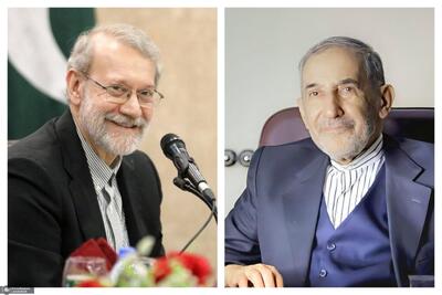  دیدار علی لاریجانی با ولایتی برای بررسی مسائل مهم منطقه‌ای و تحولات بین‌المللی/ در این نشست، جمعی از کارشناسان ارشد سیاسی، فرهنگی و امنیتی نیز حضور داشتند