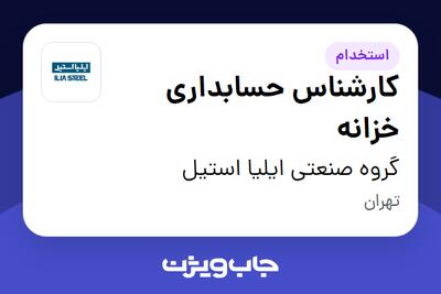  استخدام کارشناس حسابداری خزانه - خانم در گروه صنعتی ایلیا استیل