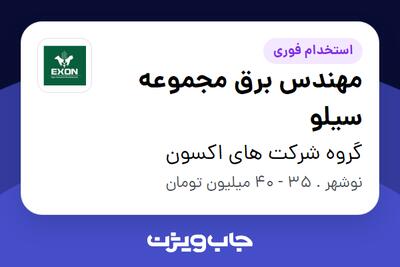  استخدام مهندس برق مجموعه سیلو - آقا در گروه شرکت های اکسون