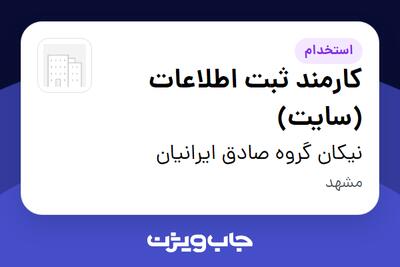  استخدام کارمند ثبت اطلاعات (سایت) در نیکان گروه صادق ایرانیان