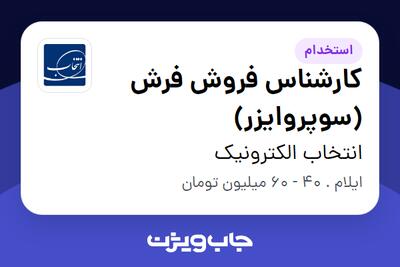  استخدام کارشناس فروش فرش (سوپروایزر) در انتخاب الکترونیک