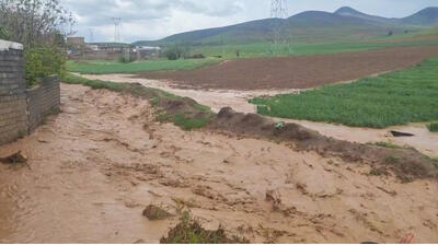  سیلاب امروز در روستای گچین از توابع بندرعباس