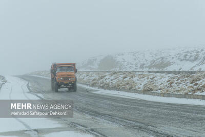 بارش برف در محور مرند-یامچی