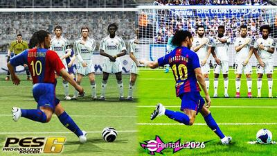 مقایسه جزئیات گرافیکی در ضربات آزاد از PES 96 تا eFootball 2026 - پارس فوتبال