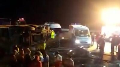  فیلم روایت مصدومان از لحظه واژگونی اتوبوس اصفهان به مشهد