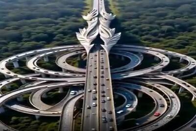  معماری خلاقانه؛ پل هزارتو پیچی با تونل شمشیری ساختن ابهتش آدمو میگیره