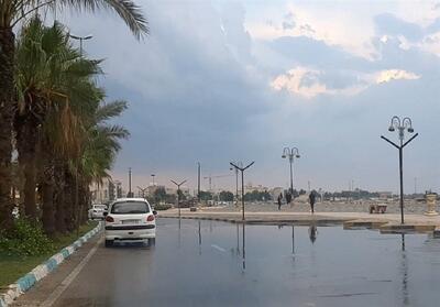 تداوم بارش‌های رگباری باران و کاهش دما در استان بوشهر - تسنیم