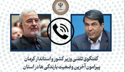گفت‌وگوی تلفنی وزیر کشور با استاندار کرمان درباره آخرین وضعیت بارندگی‌ها در استان