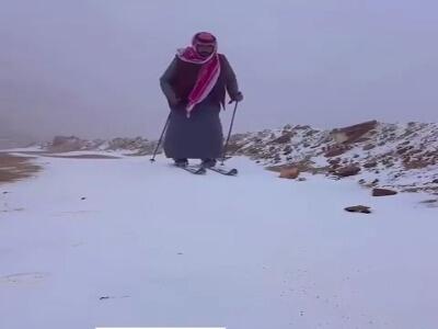 بارش برف در عربستان