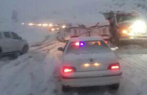 بارش سنگین برف در گردنه سربیژن کرمان