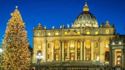  درخت کریسمس واتیکان روشن شد