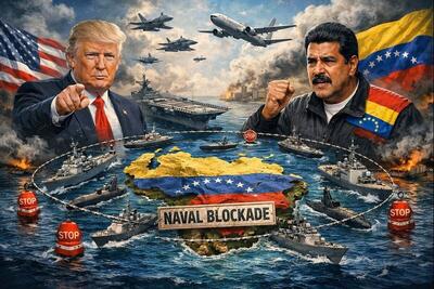 ترامپ : اعلام محاصره دریایی ونزوئلا /  باید تمام نفت، زمین و سایر دارایی‌هایی را که قبلاً از ما دزدیده بودند بازگرداند