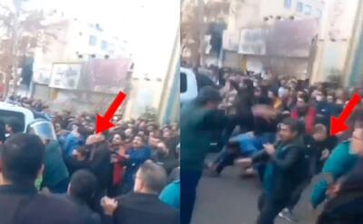  لحظه چاقو خوردن فرمانده انتظامی مشهد در مراسم خسرو علیکردی (فیلم)
