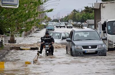 ببینید / آب‌گرفتگی معابر در منوجانِ کرمان