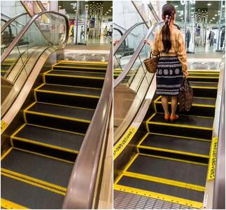 محاکمه زن انگلیسی به خاطر استفاده برعکس از پله‌برقی!