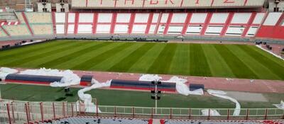 وضعیت چمن یادگار قبل از بازی تراکتور مقابل پرسپولیس