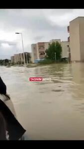 وضعیت عجیب سیلاب در منطقه هدیش بندرعباس