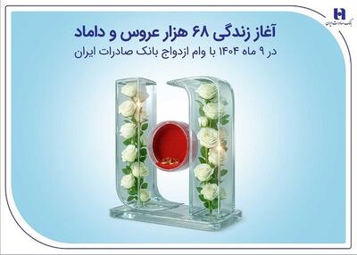 آغاز زندگی ۶۸ هزار عروس و داماد در ۹ ماه ۱۴۰۴ با وام ازدواج بانک صادرات ایران