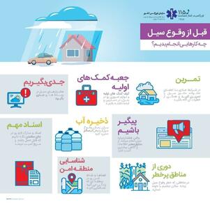  قبل از وقوع سیل چه کارهایی انجام بدیم؟ (اینفوگرافیک)