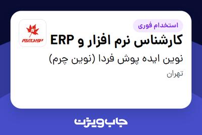  استخدام کارشناس نرم افزار و ERP در نوین ایده پوش فردا (نوین چرم)