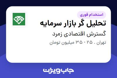  استخدام تحلیل گر بازار سرمایه در گسترش اقتصادی زمرد