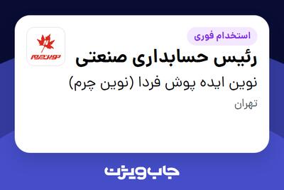  استخدام رئیس حسابداری صنعتی در نوین ایده پوش فردا (نوین چرم)