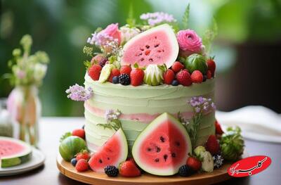  کیک هندوانه ای در قابلمه + آسان‌ترین روش تهیه | قشنگ ترین کیک شب یلدا را بدون فر درست کنید - کلبه سرگرمی