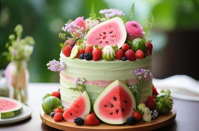 کیک هندوانه ای در قابلمه + آسان‌ترین روش تهیه | قشنگ ترین کیک شب یلدا را بدون فر درست کنید - مجله اینترنتی کولاک