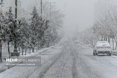  بارش برف و باران در محورهای مواصلاتی چهارمحال و بختیاری