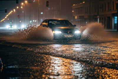 آموزش رانندگی ایمن در زمان بالا آمدن آب و سیلاب‌های شهری - پدال