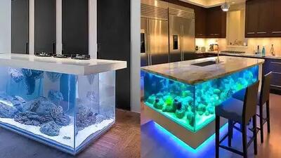 زیبا و مدرن؛ مدل‌ های آکواریوم اپن آشپزخانه ترند سال