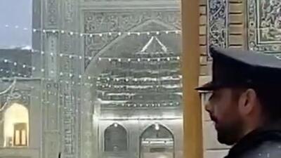  فیلم بارش برف در حرم امام رضا (ع)
